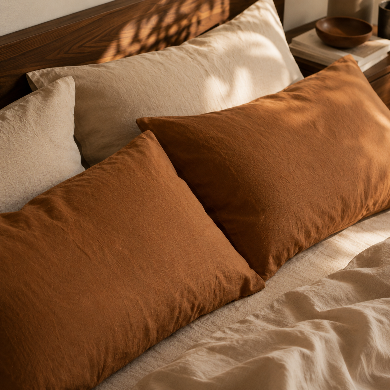 Rustic Harmony Linen & Bamboo Pillowcase Set