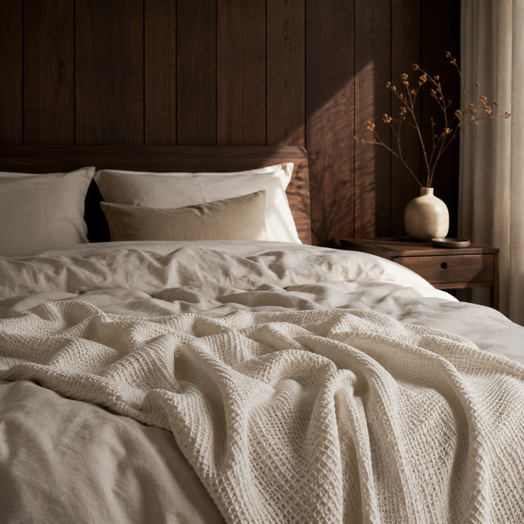 Nordic Waffle Weave Blanket