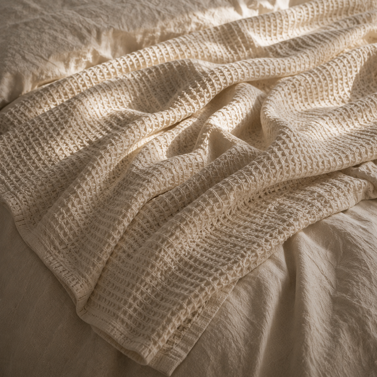Nordic Waffle Weave Blanket