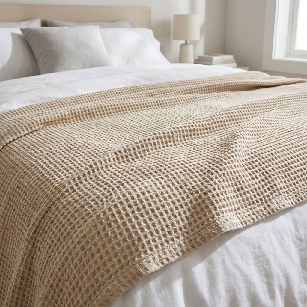 Nordic Waffle Weave Blanket